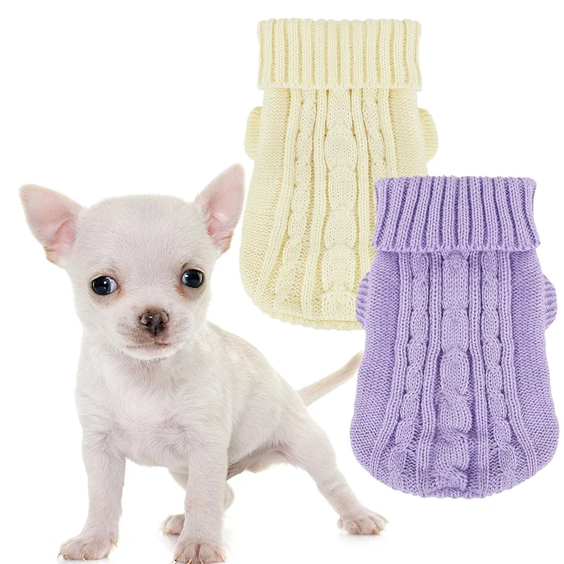 2 Paires de pulls pour petits chiens — Kallfir's cutie | Pulls d'hiver tricotés pour Chihuahua et Yorkie