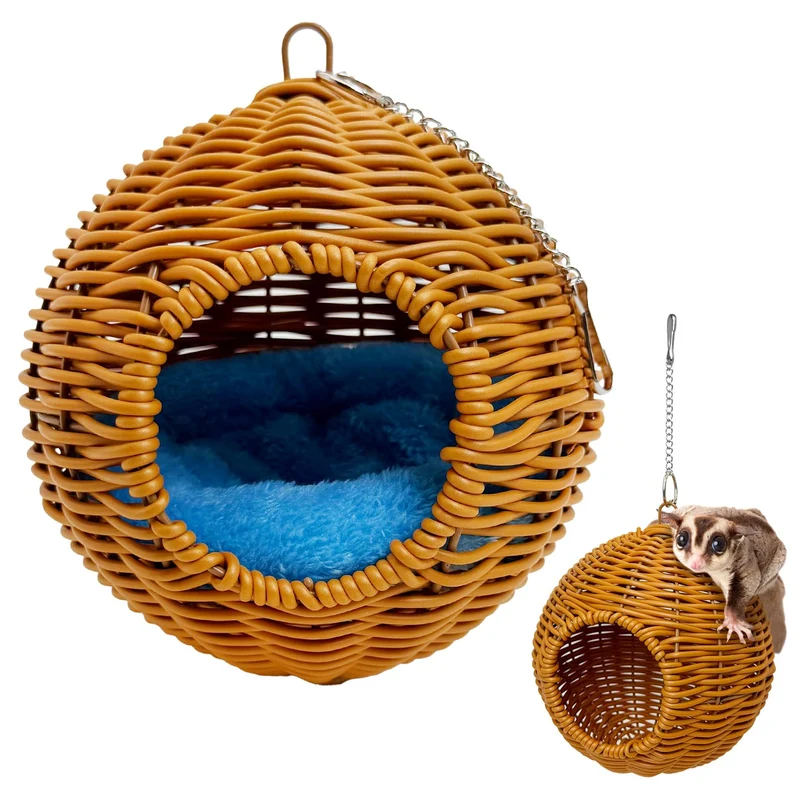 BNOSDM Poche pour petit marsupial volant et petits animaux — Sac de cage, hamac suspendu et coussin en coton