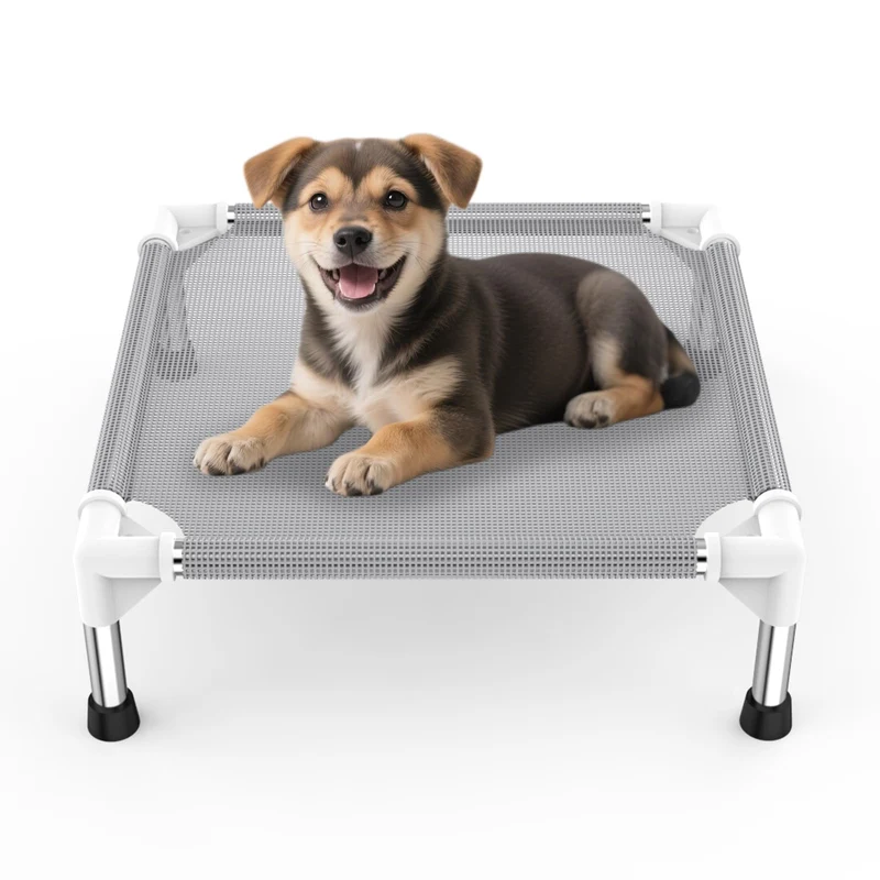 Dopliv - Lit Chien Élevé avec Tissu Teslin, Léger et Imperméable pour Usage Intérieur/Extérieur