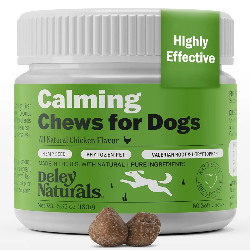 Deley Naturals Friandises Apaisantes pour Chiens – Calme lors des trajets, séparations et visites vétérinaires