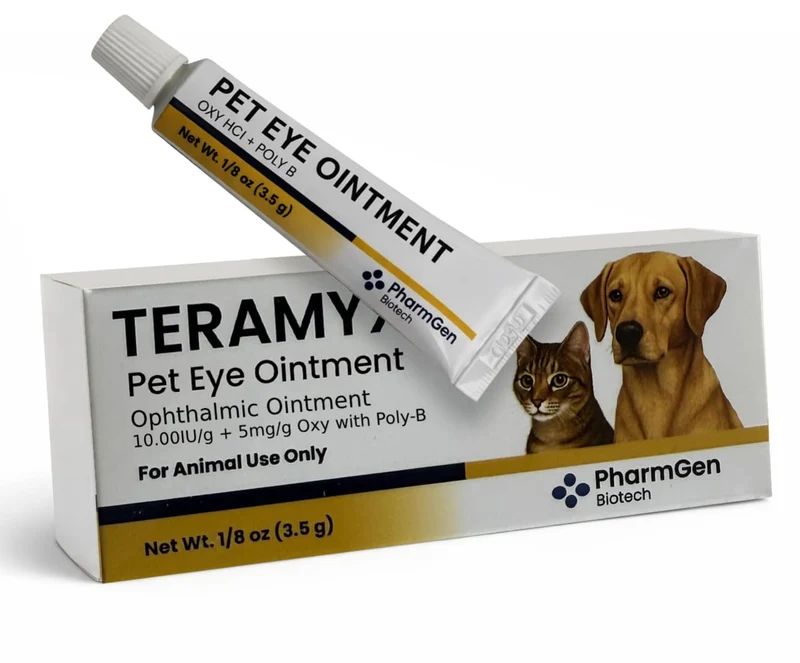 Pharmgen Biotech Pommade Oculaire pour Animaux — Chats, Chiens, Chevaux, Oiseaux & Lapins | 3,5 g