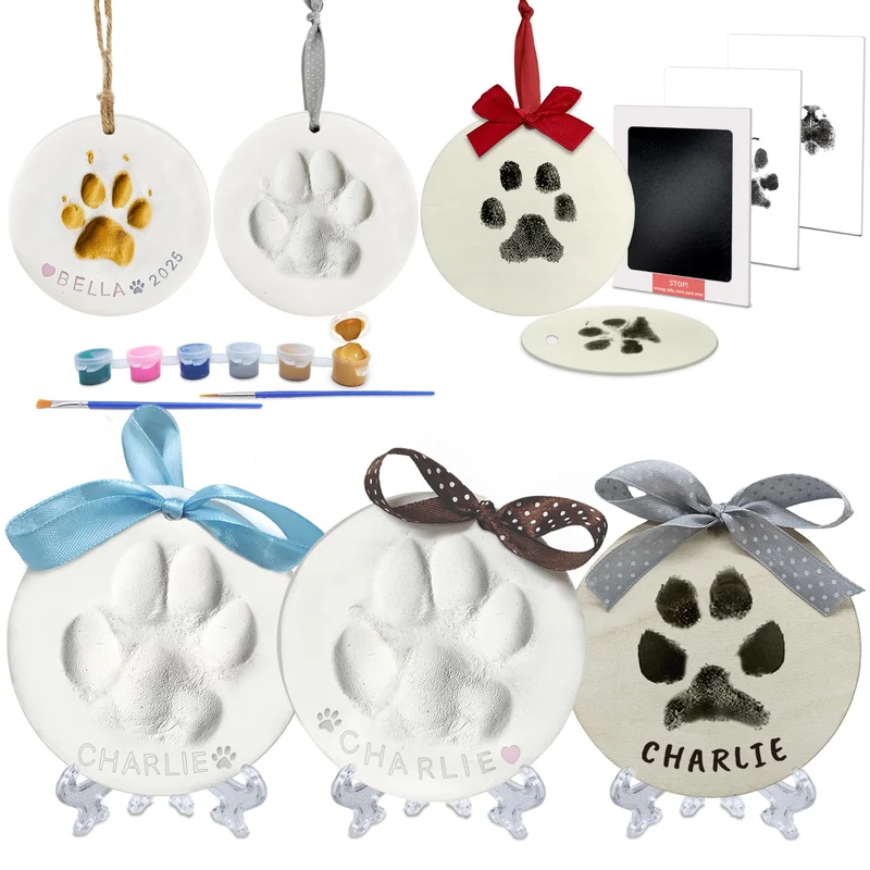 Skittypurr Kit Empreintes Patte – Argile et Encre, 3 Ornements Patte pour Chiens et Chats
