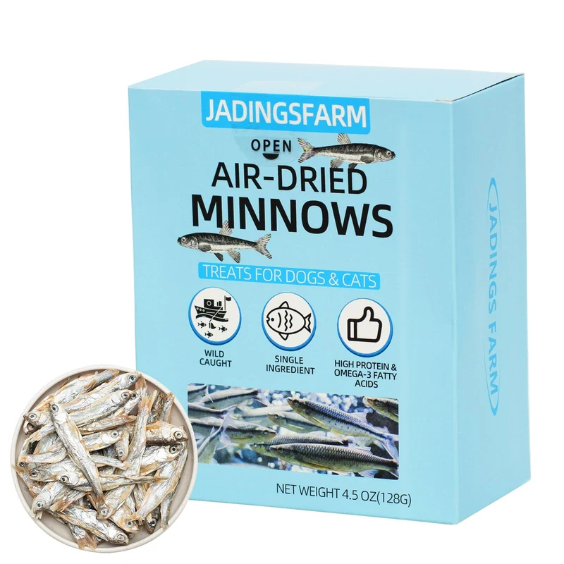 JADINGSFARM – Mini Poissons Séchés 4,5 oz pour Chiens et Chats – Protéines Élevées, Ingrédient Unique