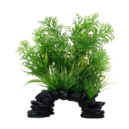 Plante Aqualife Fluval avec base décorative - Hottonie à pointes blanches - 20 cm (8 po)