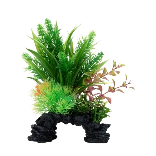 Plante Aqualife Fluval avec base décorative - Ludwigia et sagittaire - 20 cm (8 po)