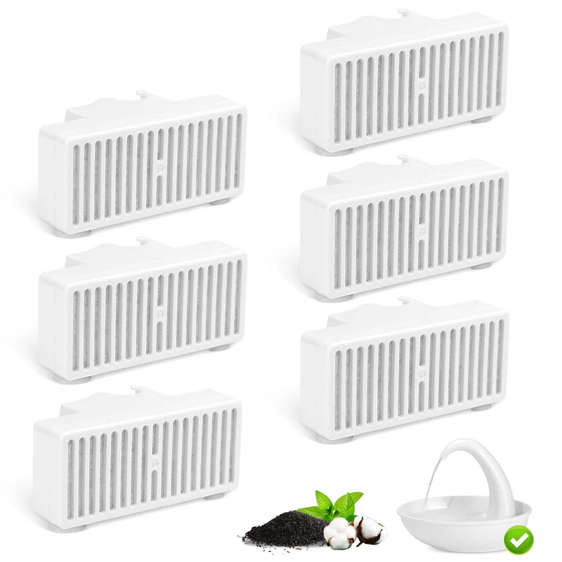 Redoso Filtre d'eau en T avec ventouse – Compatible fontaine chat Mini Vortex et Swan (6 filtres)