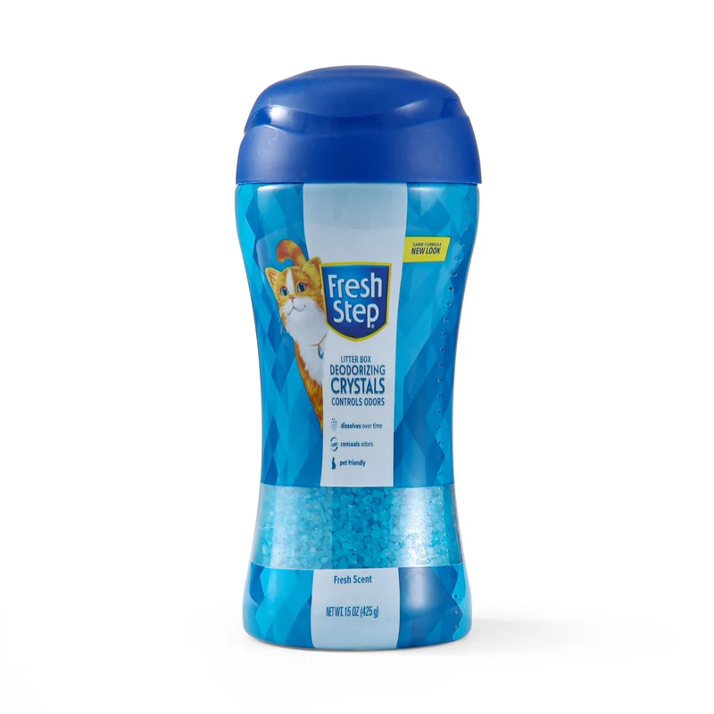 Fresh Step Cristaux Désodorisants pour Litière de Chat – Odeurs Maîtrisées, Formule Non Toxique, 15 Oz