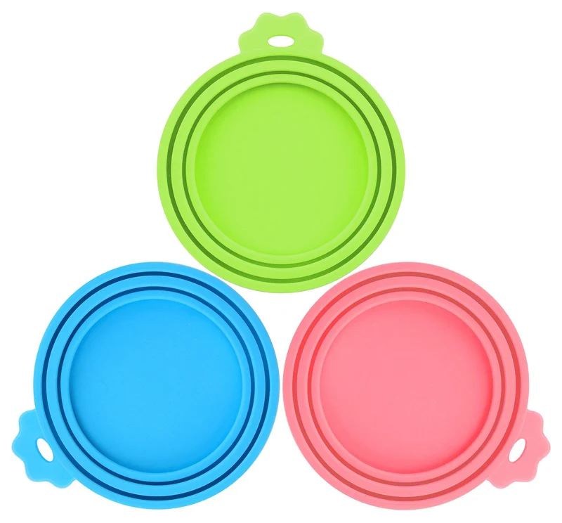 Comtim Couvercles en Silicone pour Bocaux de Nourriture pour Chiens et Chats – Lot de 3, Taille Universelle