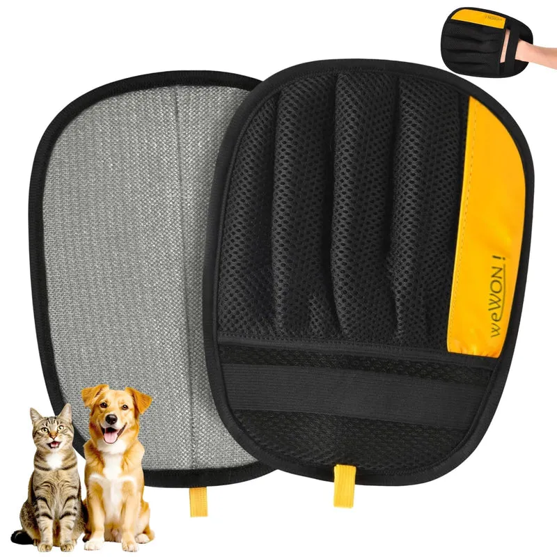 We WON! Gant anti-poil électrostatique – Design 5 doigts, réutilisable pour chiens et chats