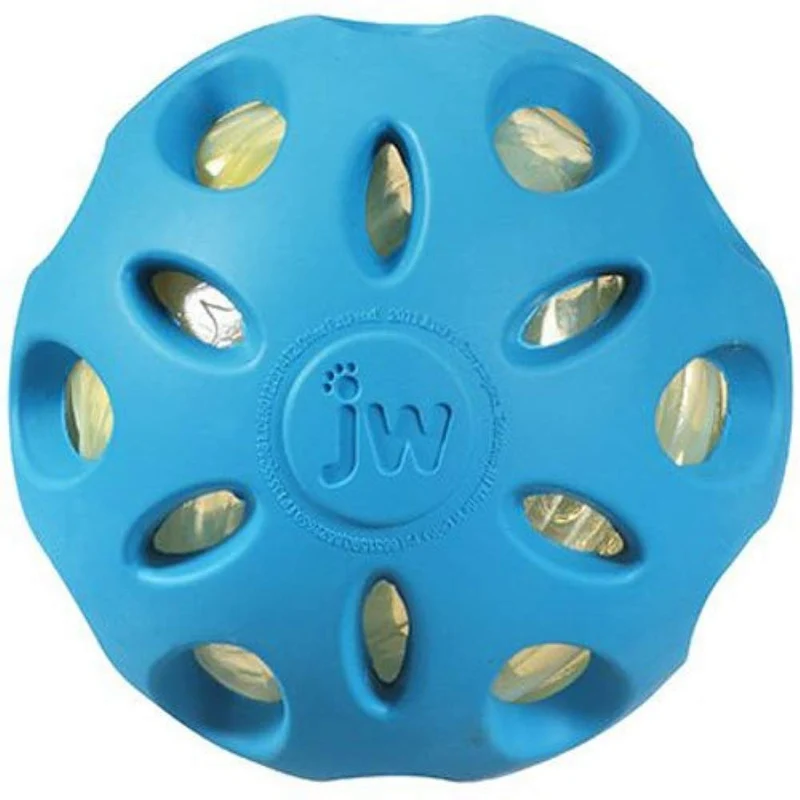 JW Pet Balle Crackle – Jouet pour Chiens, Mâchouage et Lancer, Diamètre 4 pouces, Couleurs Assorties, Grand