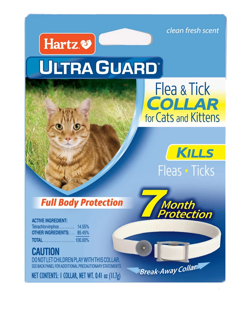 Hartz UltraGuard Collier Anti-Puces et Tiques pour Chats et Chatons – 7 Mois de Protection, Blanc