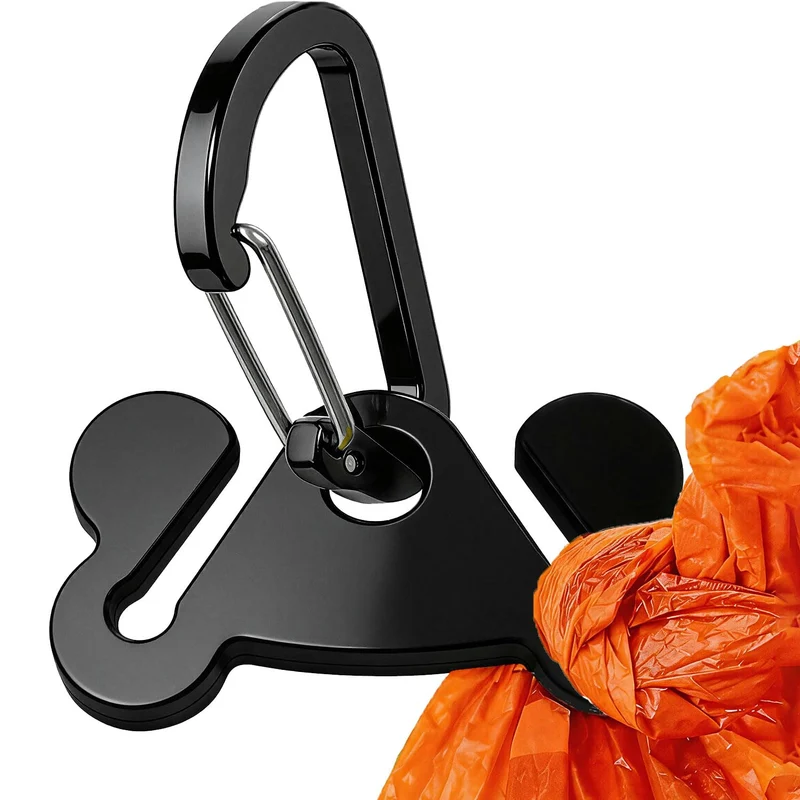 Hilihali Porte-Sacs à Crottes pour Chien – Porte-Sacs Sans Mains, Clip Laisse, Noir