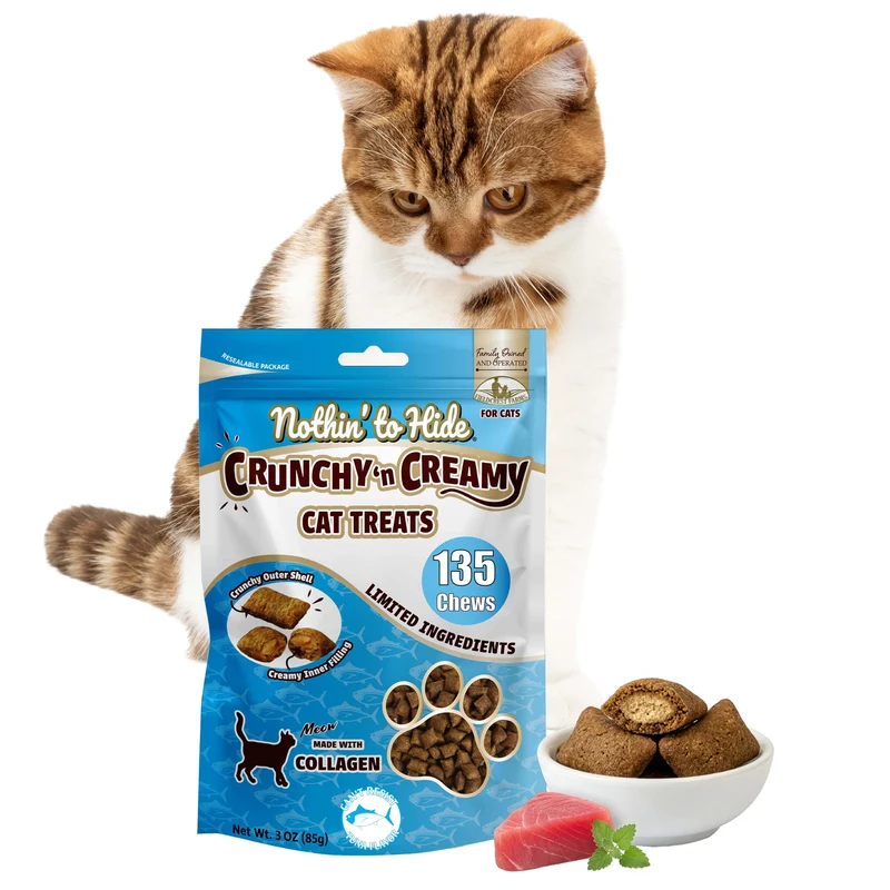 Fieldcrest Farms Nothin’ to Hide – Friandises au collagène pour chats, goût Thon