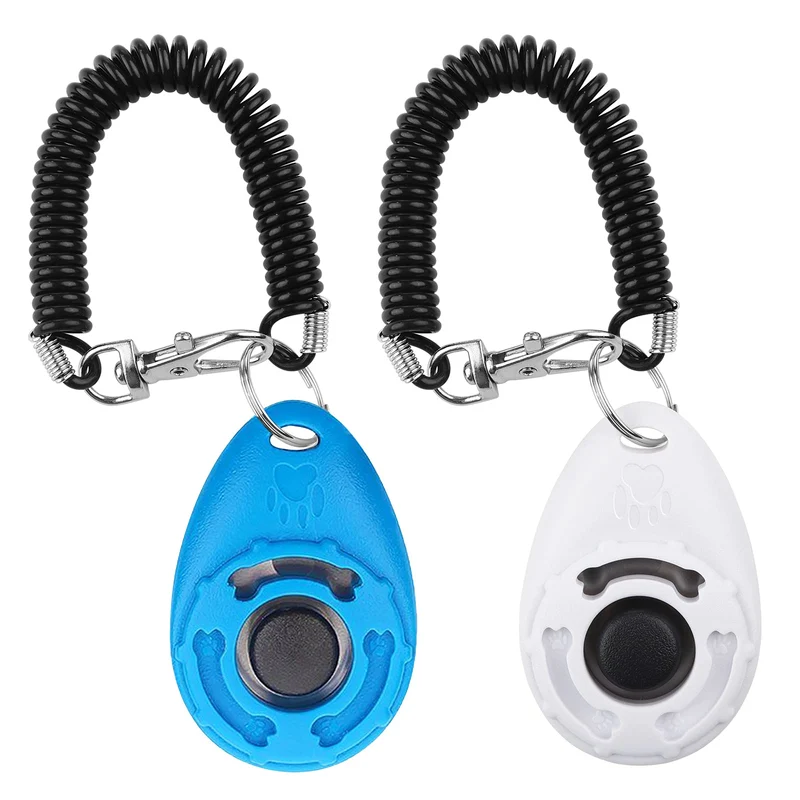 Diyife Clic d'entraînement pour chien — Lot de 2 avec bracelet (bleu et blanc)