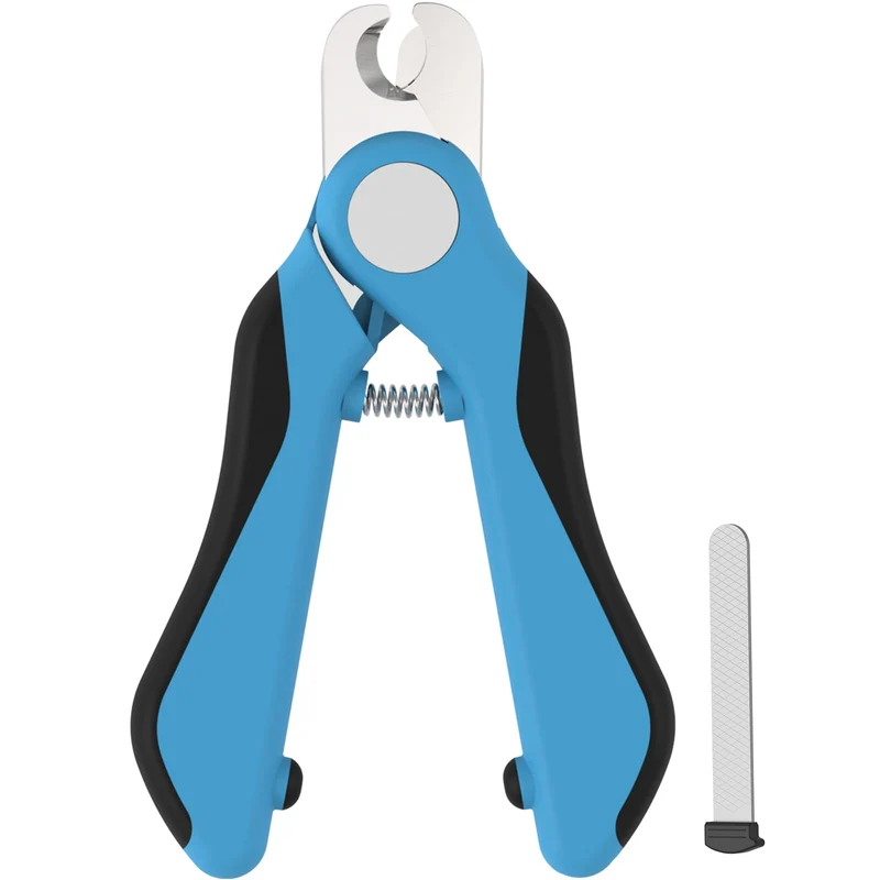 Swihauk – Coupe-ongles professionnels pour chiens et chats avec lime, garde de sécurité (bleu)