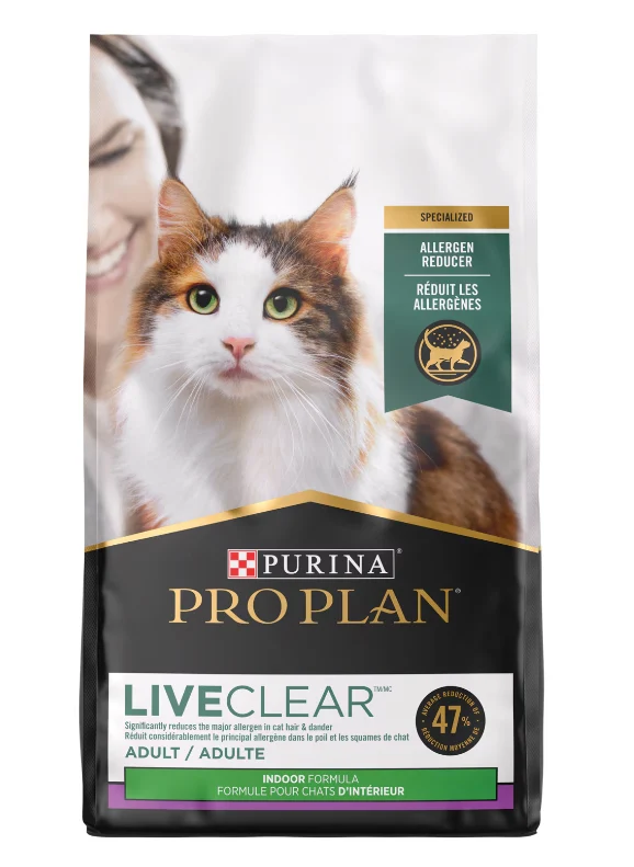 Purina Pro Plan LiveClear Spécialisée Réduit les Allergènes LiveClear🅫 Formule Chats d'Intérieur Dinde et Riz