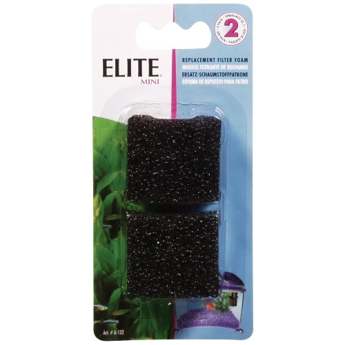 Mousse filtrante de rechange pour filtre submersible Elite Mini, paquet de 2