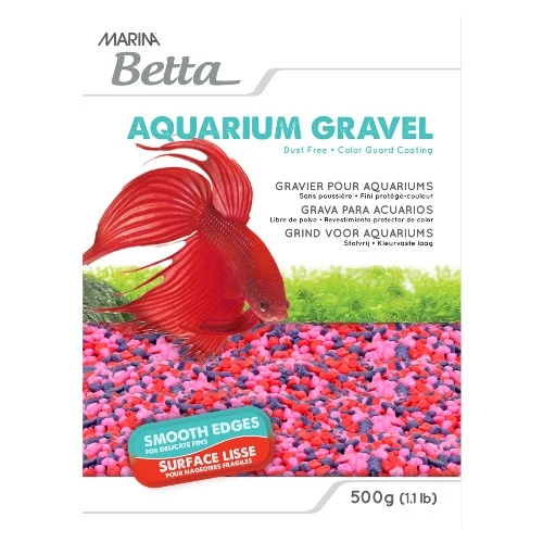 Gravier Marina Betta - Rose, rouge et violet - 500 gr (1,1 lb)