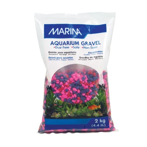 Gravier décoratif Marina - Rose, rouge et violet - 2 kg (4,4 lb)