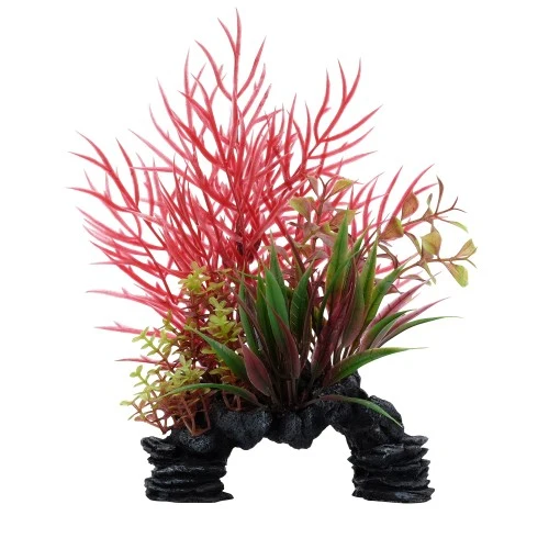 Plante Aqualife Fluval avec base décorative - Glycine rouge - 20 cm (8 po)