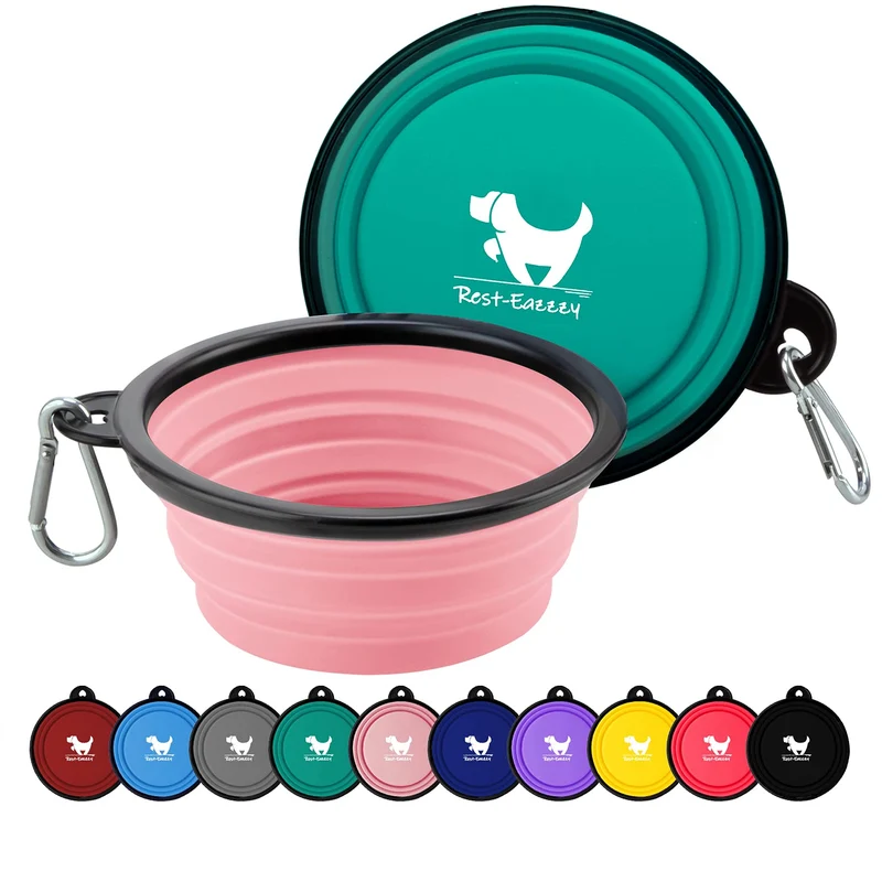 Rest-Eazzzy Bols Répliables de Voyage – Lot de 2, Bols Portables en Silicone Sans BPA