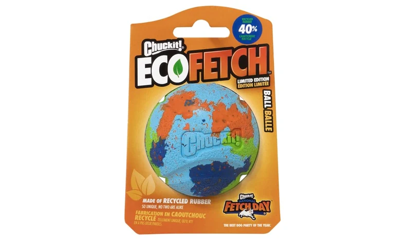 Chuckit! EcoFetch Balle - Taille Moyenne (2,5 pouces), Lot d'une balle pour chiens 9-27 kg
