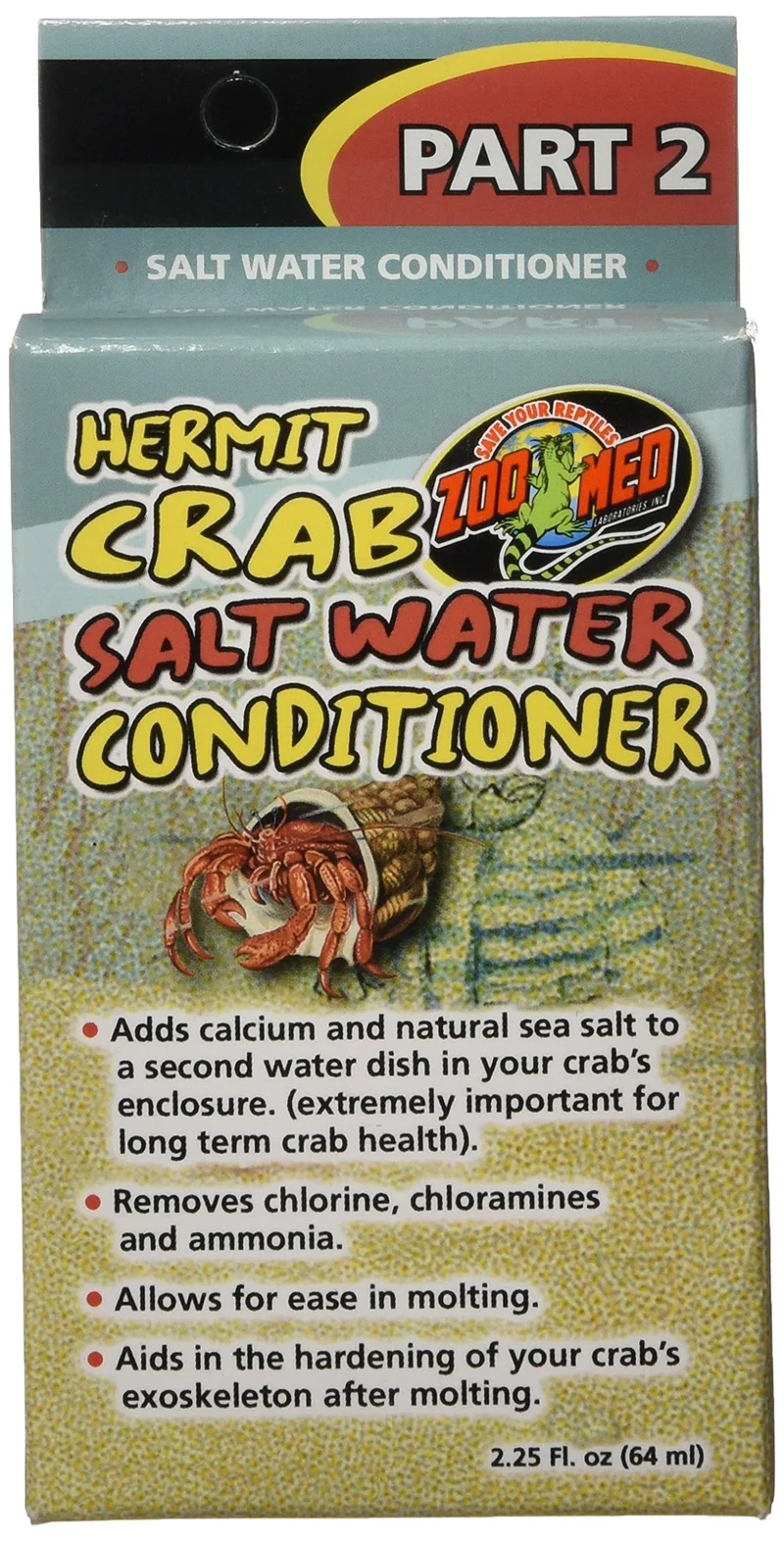 Zoo Med Conditionneur Eau Salée pour Crabe Ermite – Calcium et Élimination du Chlore (USA)