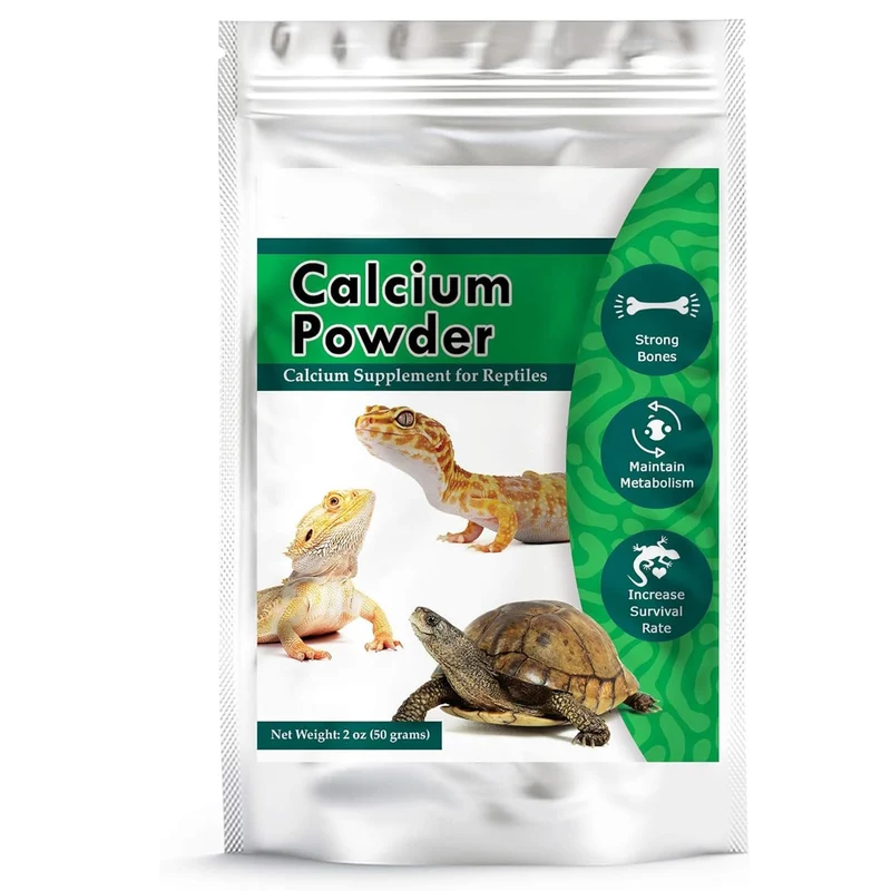 Poudre de calcium Reptile CoCoo – Meric, idéale pour geckos léopards, caméléons, iguanes, tortues et chiens – 2 oz