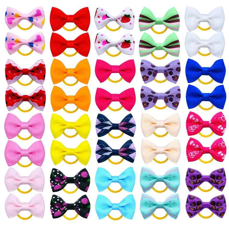 JUCCPUL Nœuds Papillon pour Chien – Lot de 40 Accessoires Cheveux