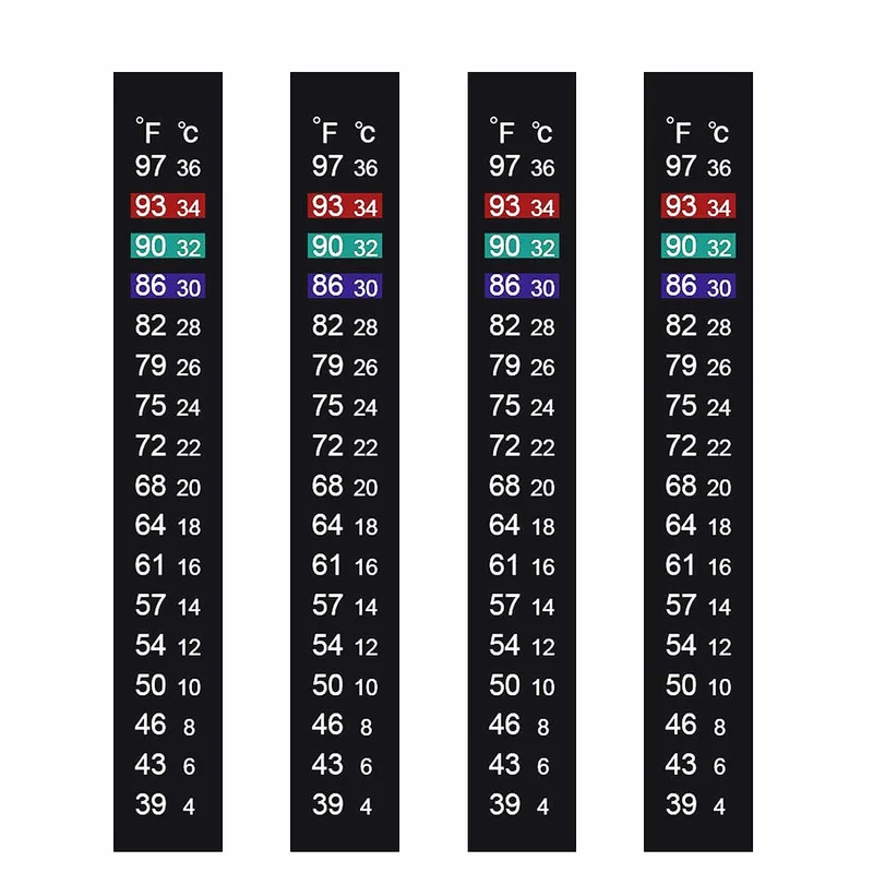 Bandes thermomètre adhésives JANSAMN – pour aquarium et fermentation | Plage 4–36°C (39–97°F)