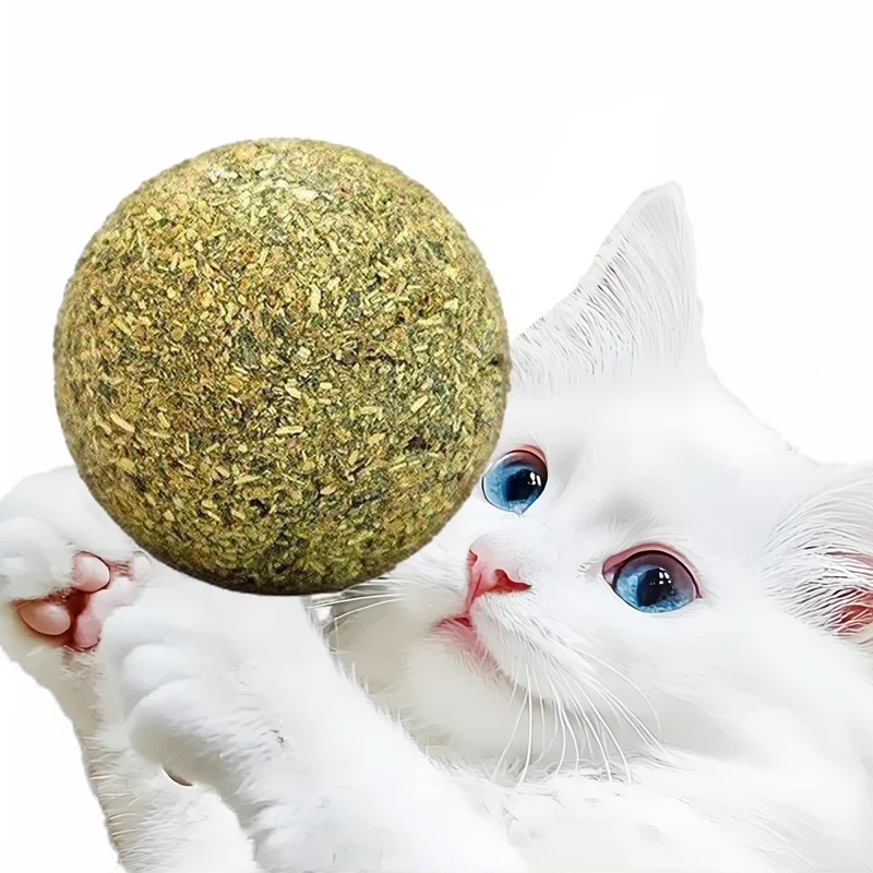 happylain Boule de catnip de 2 pouces – Balles de catnip pour chats, Jouet interactif pour chats d’intérieur