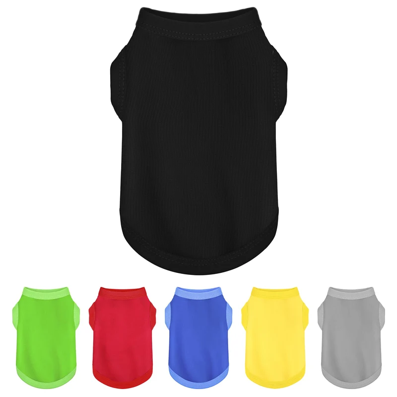 Paiaite – Chemise pour chien sans manches en coton respirant (Noir, XS) – Design coloré