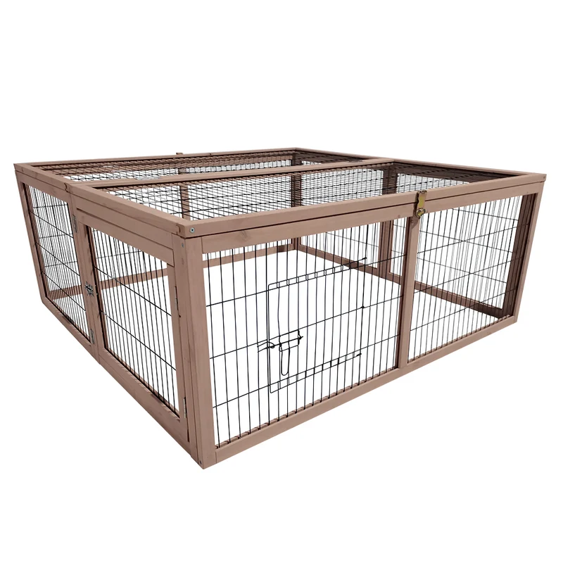 Woodland clapier cavalier forêt taupe 120x120x48cm