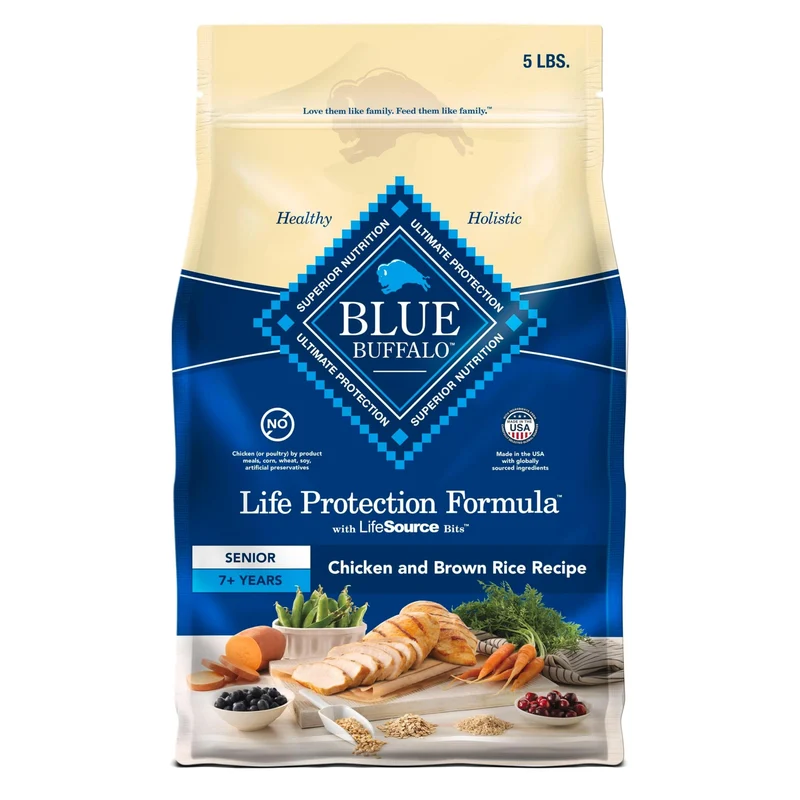 Blue Buffalo Life Protection Senior — Croquettes poulet et riz brun, soutien des articulations (5 lb)