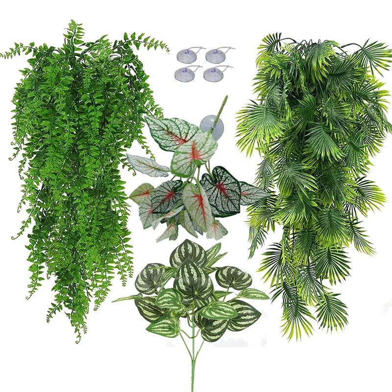 MEPHAN Plantes Reptiles – Déco Terrarium Artificielle pour Dragons Barbus et Lézards
