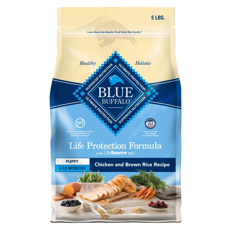 Blue Buffalo Life Protection Formula Chiot – Croquettes Poulet et Riz Brun, DHA/ARA, Sac de 2,27 kg