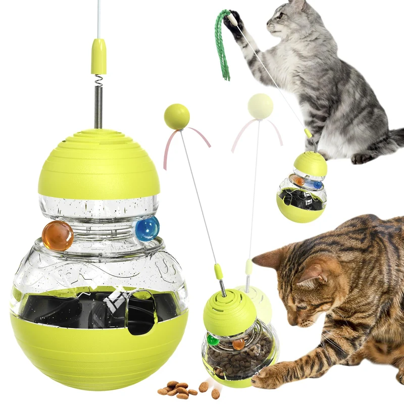 TLKNG Jouet Chat d'Intérieur : Boule Distributeur de Friandises et Puzzle