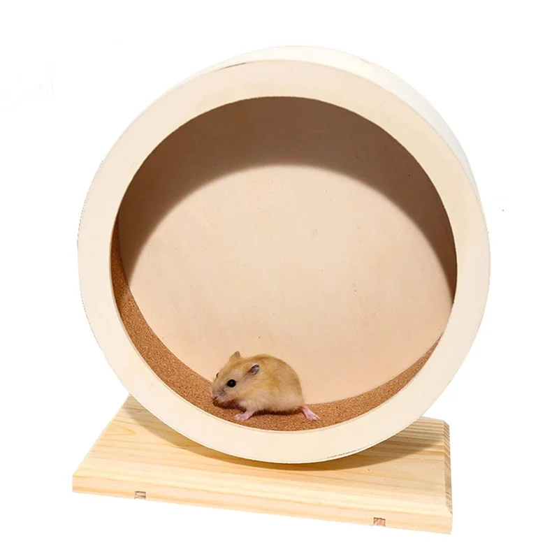antiai Roue Silencieuse en Bois pour Hamster – Accessoire d’Exercice Petit Animal (Taille S)