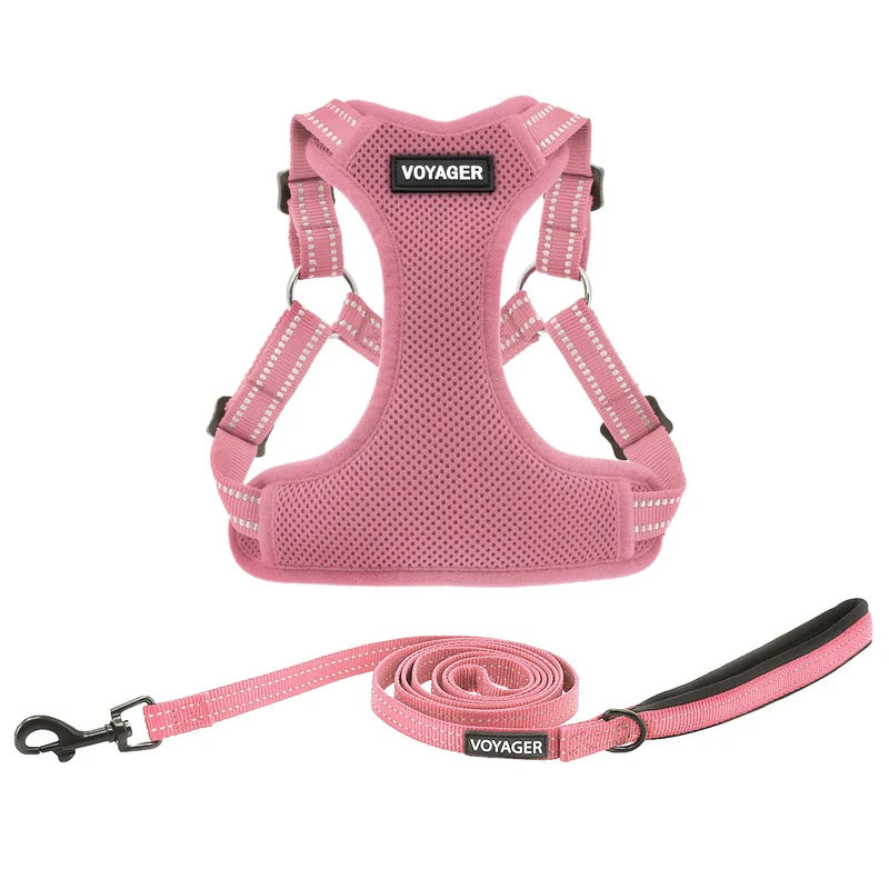Best Pet Supplies Voyager Harnais à Enfiler Ajustable en Mesh Respirant – Rose, Taille S