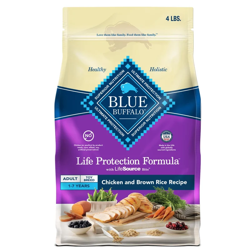 Blue Buffalo Life Protection Toy Breed – Croquettes au Poulet et Riz Brun – 4 lb