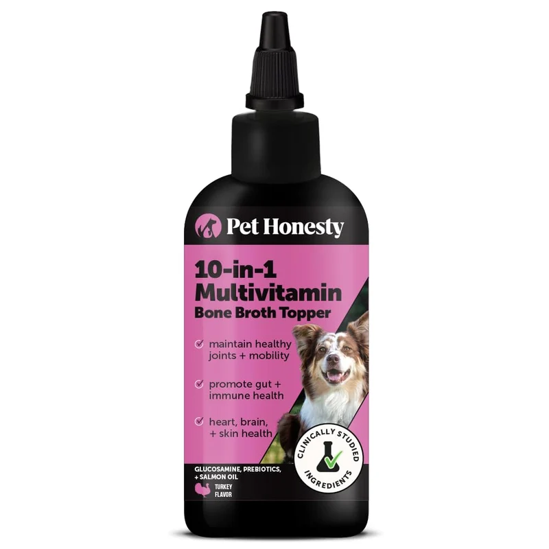Pet Honesty – Multivitamine liquide pour chien avec huile de saumon | Peau, digestion et articulations