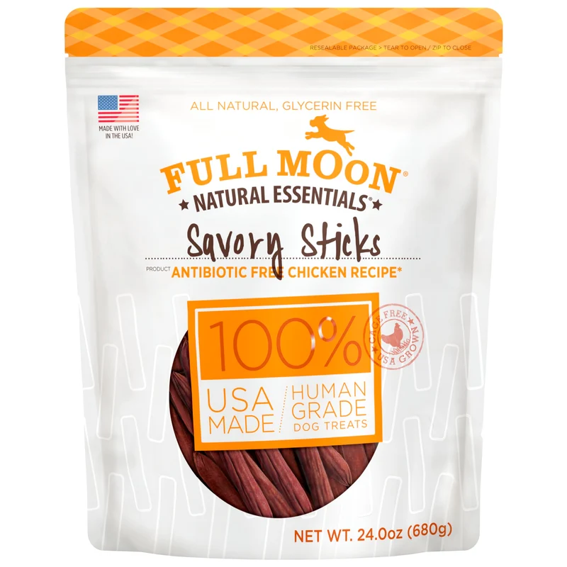 Full Moon – Friandises pour chien, Qualité humaine, Bâtonnets Savoureux au Poulet – 24 oz