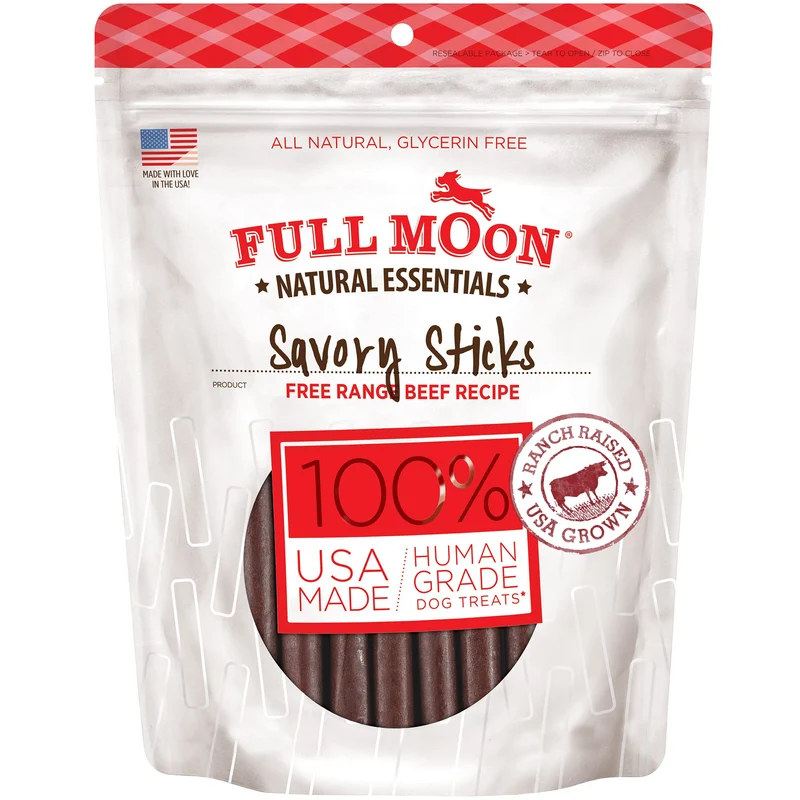 Full Moon – Friandises naturelles pour chien, qualité humaine – Bâtonnets de boeuf essentiels, 22 oz (environ 623 g)
