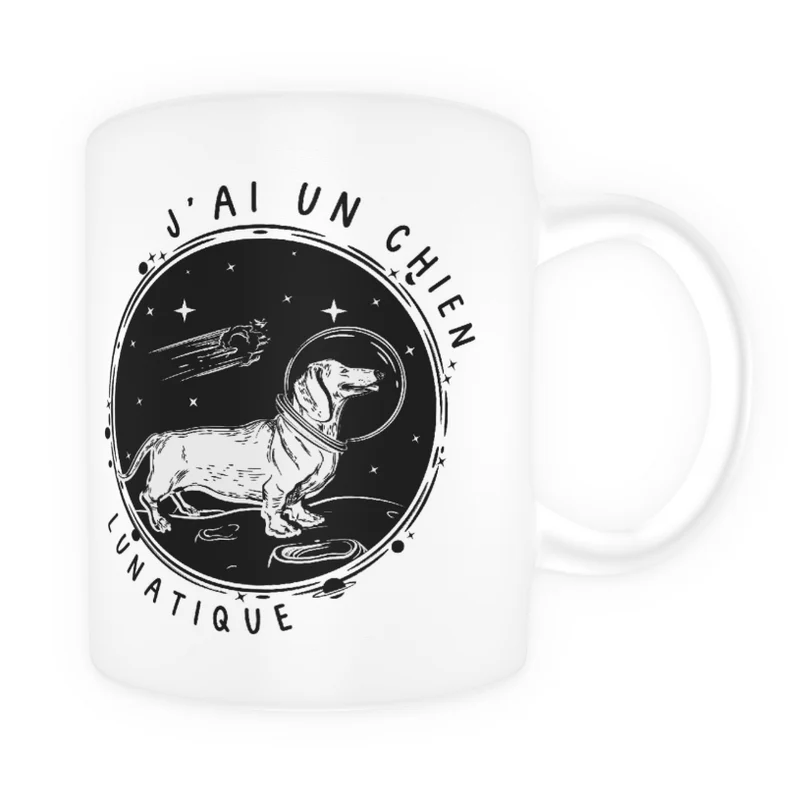 Tasse en céramique-Thème animaux-Chien Lunatique