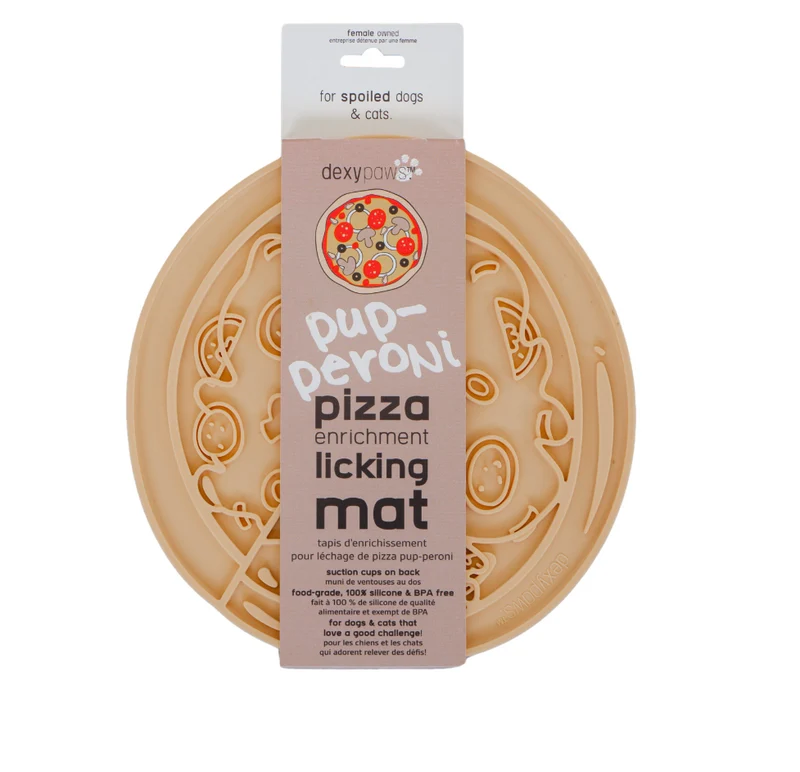 Dexypaws Tapis De Léchage Stimulant En Forme De Pizza, Jaune