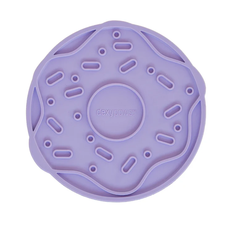 Dexypaws Tapis De Léchage Stimulant En Forme De Beignet, Mauve