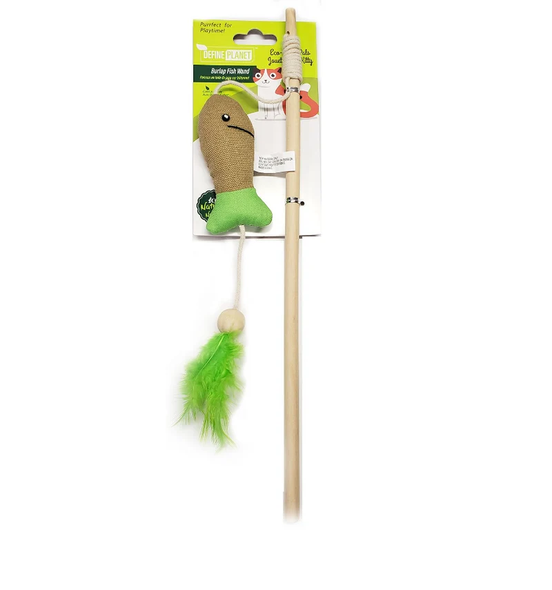 Define Planet Jouet Pour Chat, Poisson En Toile De Jute Sur Bâtonnet