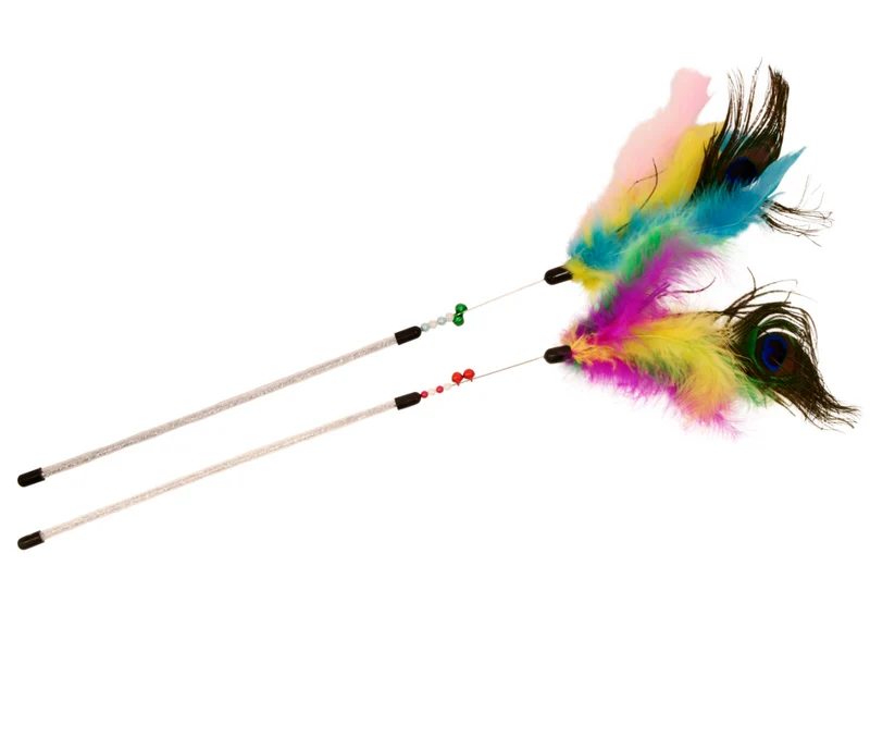 Bud'z Jouets pour chat - Plumeaux - Multicolore 35 cm