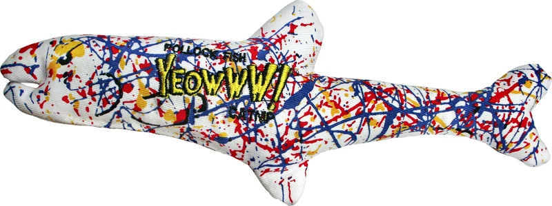 Ducky World - Jouet d'herbe à chat - YEOWWW! - Poisson 11" Multicolores