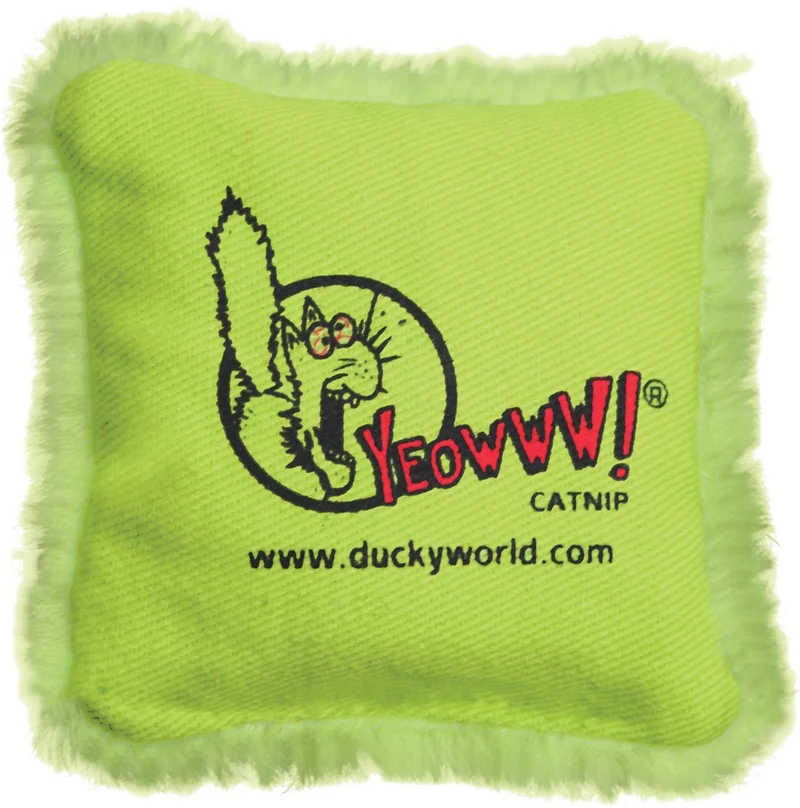 Ducky World - Jouet d'herbe à chat - YEOWWW! - Oreiller vert